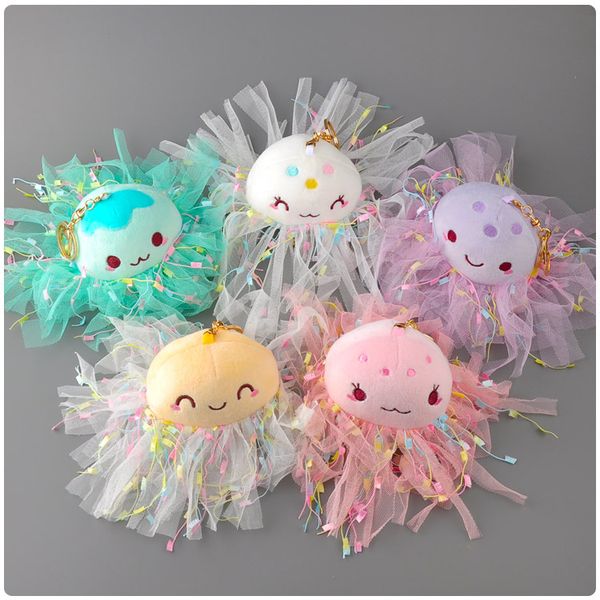 

kawaii ocean jellyfish stuffed plush toy cartoon underwater world animal doll keychain plush pendant kid gift