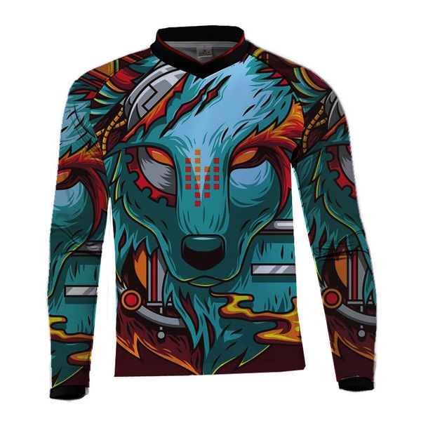 

2020 men's downhill jerseys mountain bike mtb shirts offroad dh motorcycle jersey motocross sportwear clothing, Black;red