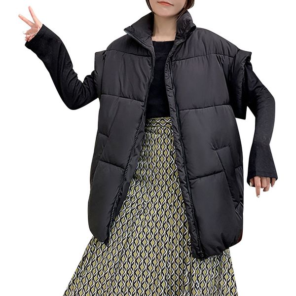 

2019 warm autumn winter casual warm outwear womens faux fur cardigan zipperpocket fluffly vintage shaggy vest jacket coat, Black;white