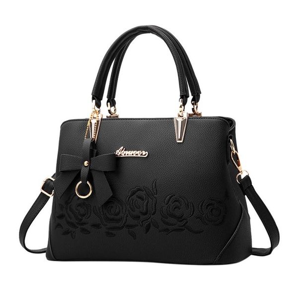 

new trend women handbags fashion women bowknot rose pattern crossbody bag coin phone bag bolsas de couro feminina#t2