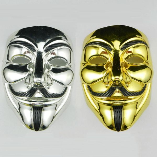 

taoup sliver gold scary mascara halloween mask guy fawkes bachelorette party decor halloween 2018 props accessories masque diy