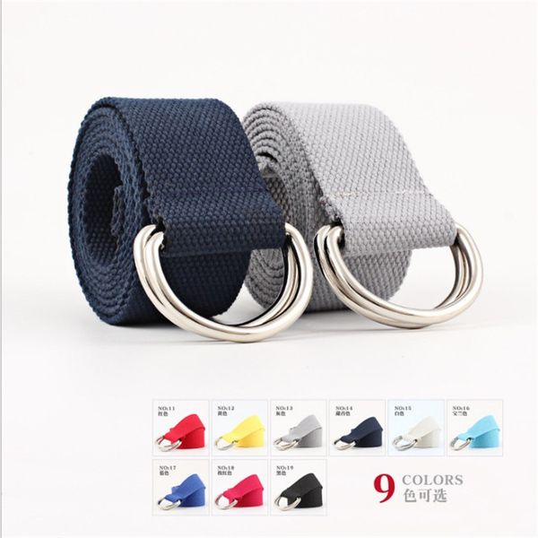 

2020 new striped harajuku waist belt for men women nylon canvas belts waistband ceinture double d ring rainbow belt kemer, Black;brown
