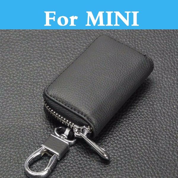 

new men card holder wallet genuine leather zipper clutch bag fashion car key wallet for mini paceman clubman countryman coupe