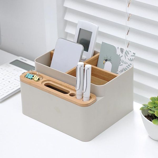 

bamboo storage box многофункциональный гостиная журнальный столик настольный пульт дистанционного управления отсек простой макияж организато
