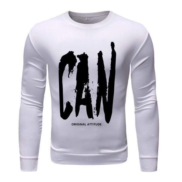 

men's fashion long-sleeved round neck solid color streetwear harajuku style printing new blouse yl4, Black