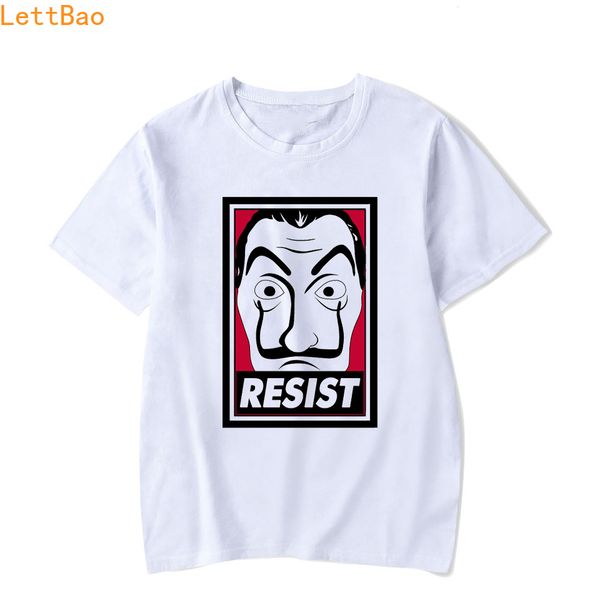 

house of paper money heist la casa de papel men t shirt funny plus size cotton crewneck vogue short sleeve custom t-shirt homme in, White;black