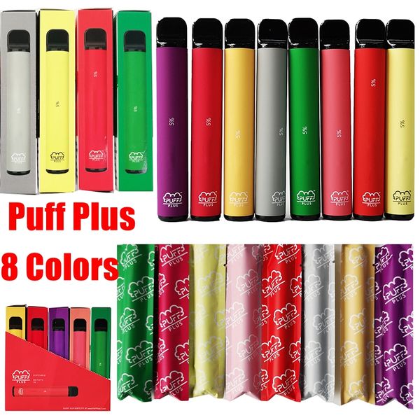 

Новые 8 цветов Puff плюс одноразовые устройства Пустые Vape авторучки 550mAh стручков 3,2 мл картриджи Puffplus Starter Kit С Защитный код На складе