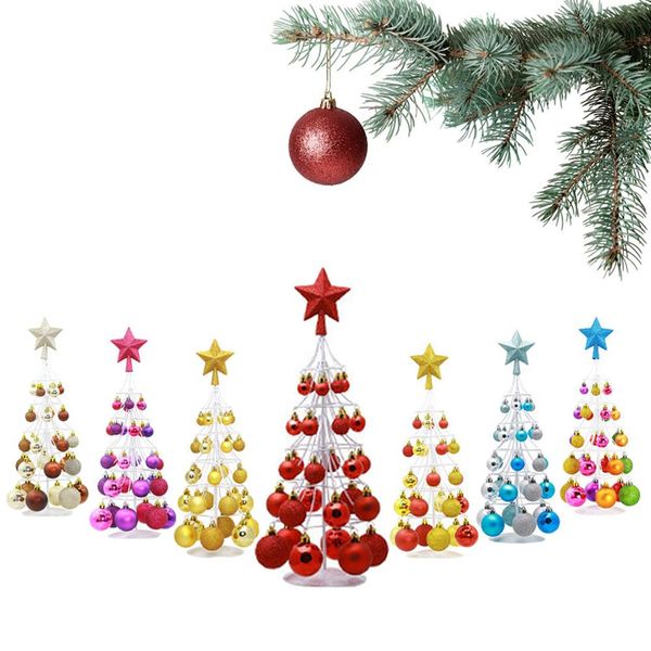 

mini christmas ball tower tree star christmas decoration tree showcase decoration pendant