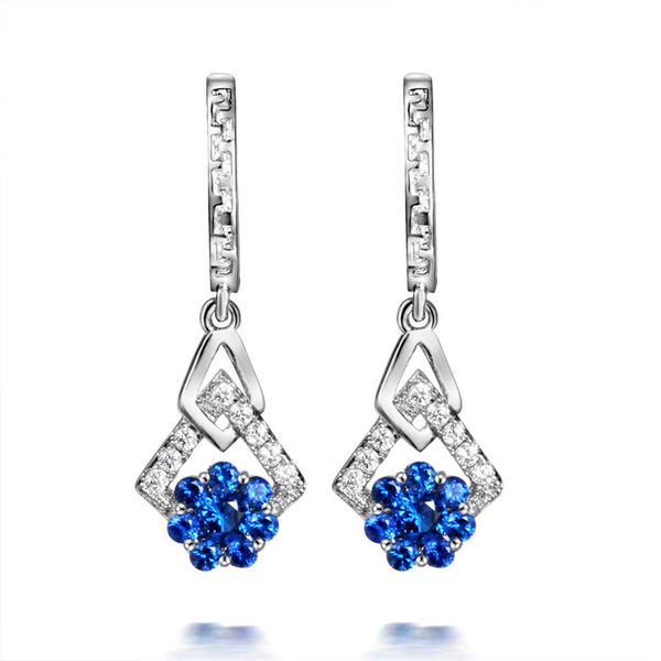 

european and american high-end exaggerated long drop earrings fashion jewelry for women girls, Silver