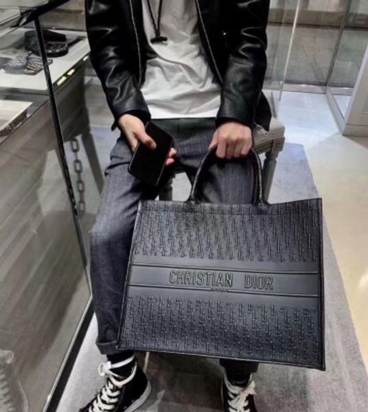 

Fa hion brand de igner luxury diooor tote domlun new retro large capacity bag canva houlder handbag hopping bag pari