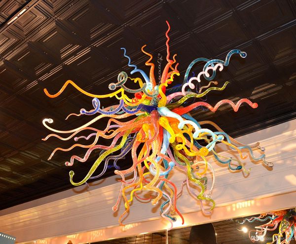 

Colorful Indoor Lighting Chandelier Led Light Source Tiffany European Style Hand Blown Murano Glass Chandeliers Lighting