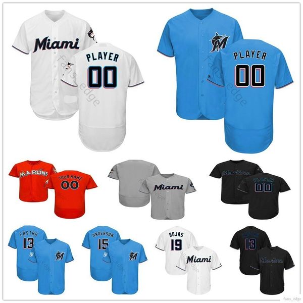 

Custom Miami #58 Dan Straily 66 Jarlin Garcia 38 Jorge Alfaro Brian Anderson Man Woman Kids Youth Marlins Baseball Jerseys
