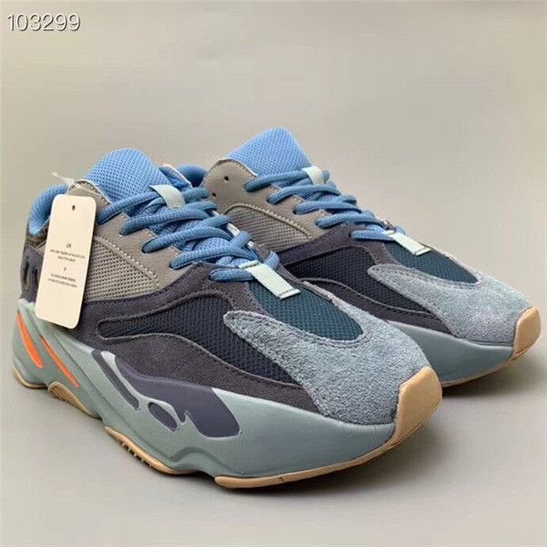 

new release carbon blue 700 v2 designer shoes wave runner teal blue vanta inertia kanye west running shoes men women sport shoes