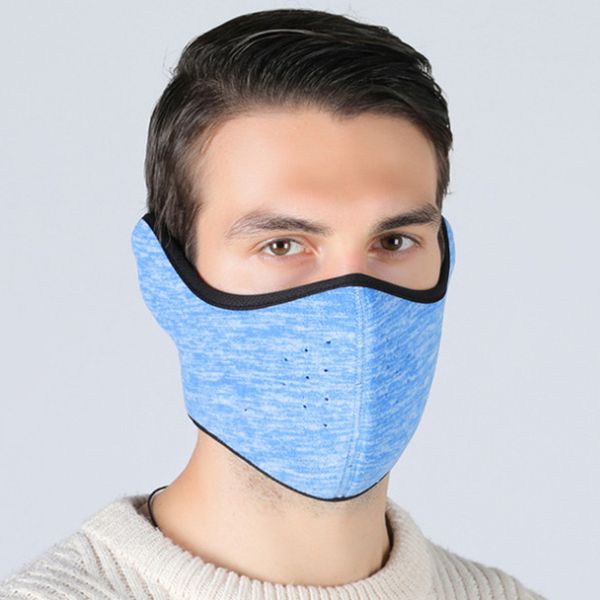 

winter outdoor sports half face mask bicycle riding windproof warm earmuffs fit to your ears breathable design, Black