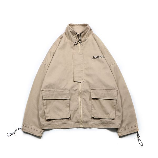 

2019 spring autumn jacket men safari loose stand mens coats and jackets windbreaker outwear jacket, Black;brown