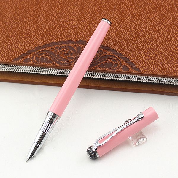 

канцелярские jinhao роскошный алмаз gift pen 0.38mm extra fine nib fountain pen pink silver ink pens рождественский подарок