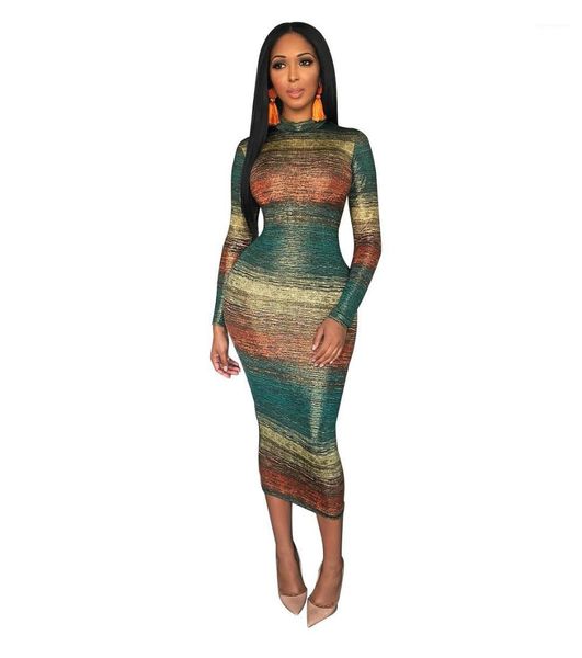 

designer dress gradual change color slim fit bodycon dress long sleeved dresses party summer women casual, Black;gray