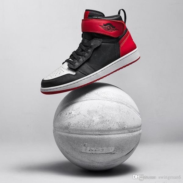 

high authentic air 1 high flyease gym red black basketball shoes gym red-white-black for men sports sneakers cq3835-001 with box