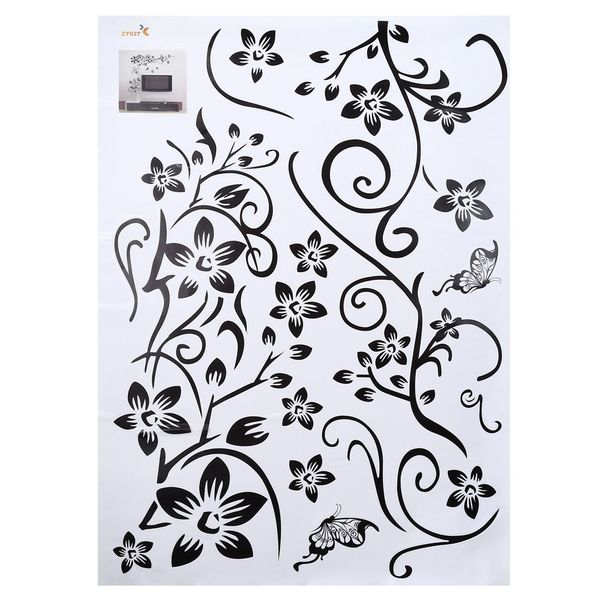 

fashionable flower pattern removable wall window decal sticker film wallpaper decor