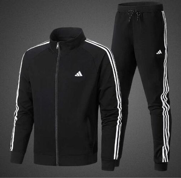 

mens designer spring and autumn sports suit men's open-neck jacket men's fashion running large-size trousers two-piece suit mend3p, Gray