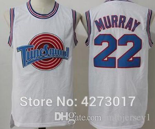 

space jam bugs 1 lola 10 murray 22 23 tune squad basketball jersey stitched white ncaa, Black;blue