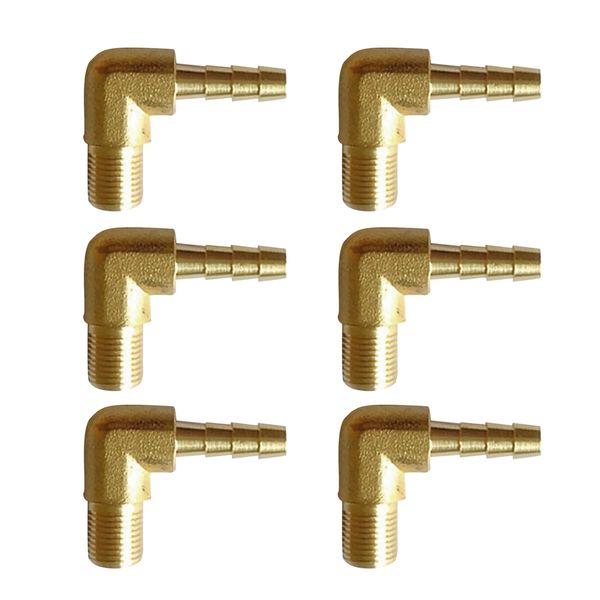 

6x right angle male elbow hose thread connecting barb hose air connector