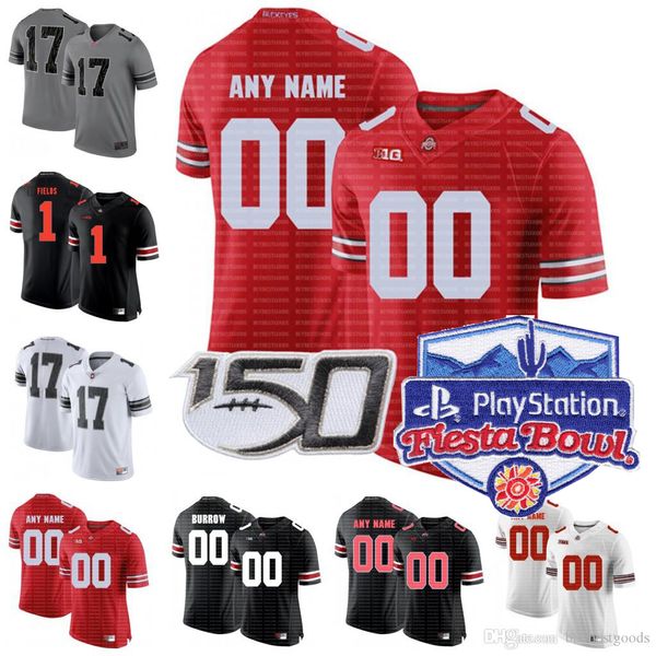 

custom ohio state buckeyes fields dobbins wilson j hill jr. olave young george saunders any name number osu 150th jerseys fiesta bowl jersey, Black;red