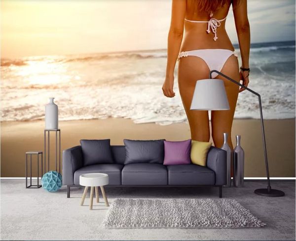 

3d room wallpaper custom p mural sunset bronze beauty back view beautiful background wall wallpaper for walls 3 d