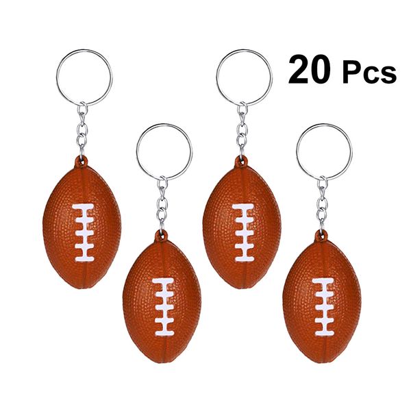 

20pcs keychains key rings pendant handbag charms for school carnival prizes sport stress ball kids party favors, Silver