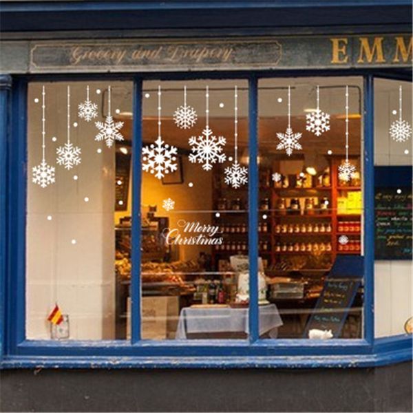 

christmas snow hanging wall pasted bedroom shop window glass snowflake background