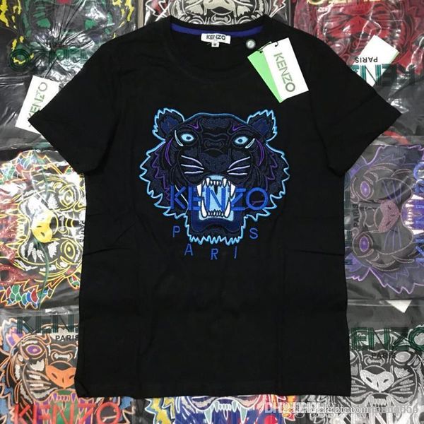 

2019 летняя марка футболки мужские и женские вышитые пайетками большие глаза мульт