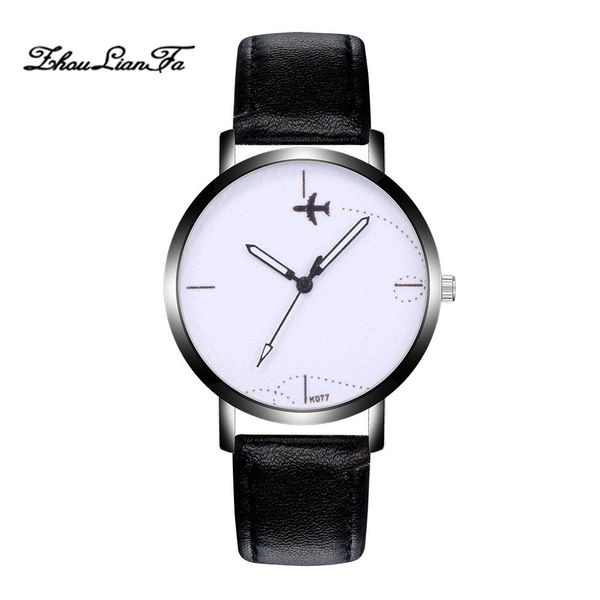 

2019 fashion men alloy case leather analog quartz sport watches quartz watches sticker simple style design #k077-h, Slivery;brown