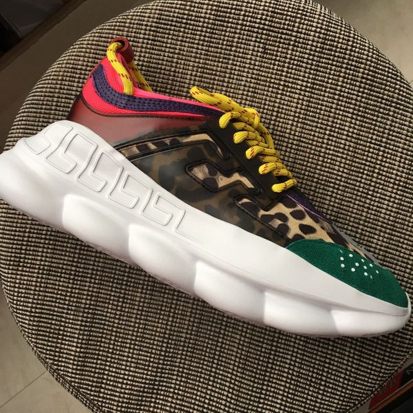 

New arrival men women platform neaker brand de igner green uede with tpr patchwork thick bottom daddy cau al hoe 35 44 drop hipping
