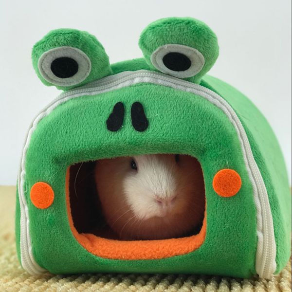 

cartoon frog hamster house winter warm hamster house bed folding cute pet cages for rat squirrel guinea pig livin