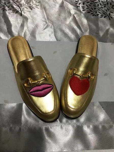 

дизайнерская роскошь мужчины женщины лето золотой принстаун тапочки мужские мулы мокасины натуральная кожа квартиры с пряжкой золотая кожа п, Black