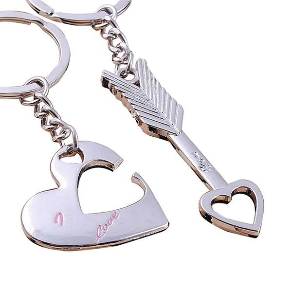 

tools lover couples heart shape durable compact home decor portable gift fashion key ring, Silver