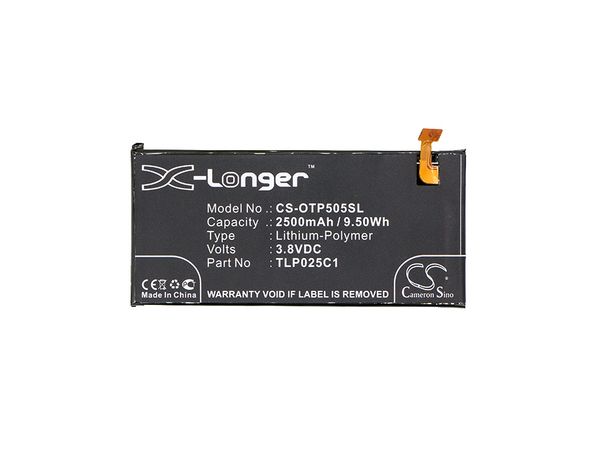 

аккумулятор cameron sino 2500mah tlp025c1, tlp025c2 для alcatel ot-50560, ot-5056d, ot-5056n, ot-5056o, ot5056w