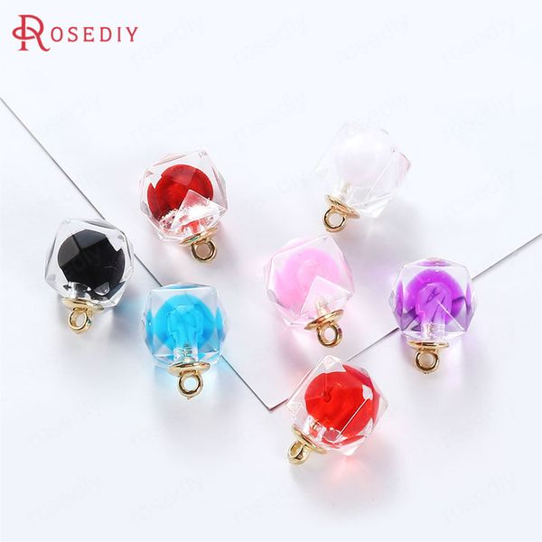 

f555)20 шт. 15 * 20 мм акриловые граненые кубики бусины подвески подвески diy ювелирные изделия серьги аксессуары оптом, Bronze;silver