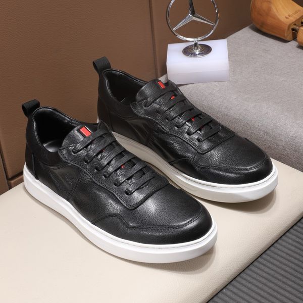 

2019 fashion men's casual shoes leather fabric sports shoes comfortable breathable original box delivery, Black