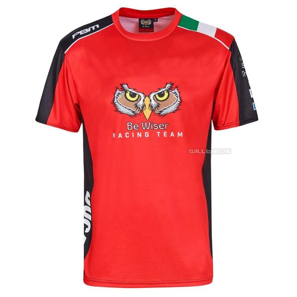 

moto be wiser racing team rally superbike red t-shirt for motorcycle bike