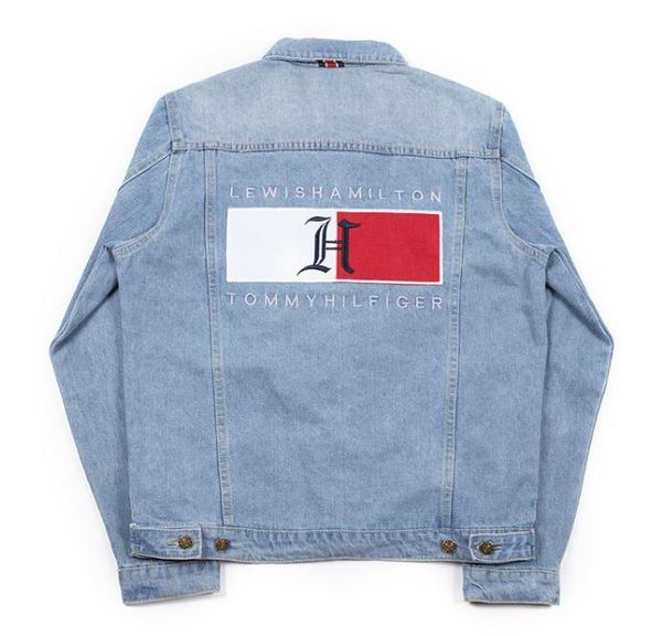 

Autumn lover denim ca ual black blue jacket top men 039 letter printing old treetwear cowboy jacket ize m 2xl