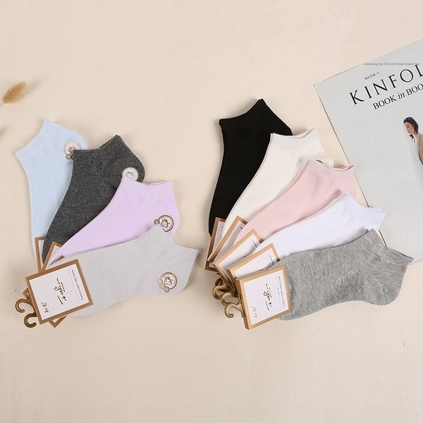 

zhishang boat and 2020 summer combed cotton solid color boat socks sweat-absorbing breathable home all-match socks female, Pink;yellow