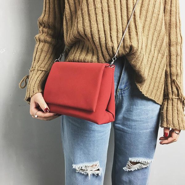 

women's fashion frosted style hasp handbag bags for women solid color korean version crossbody shoulder bags borse da donna#15