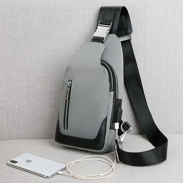 

men's chest bag casual messenger bag multi-function shoulder bag oxford cloth korean version of the messenger