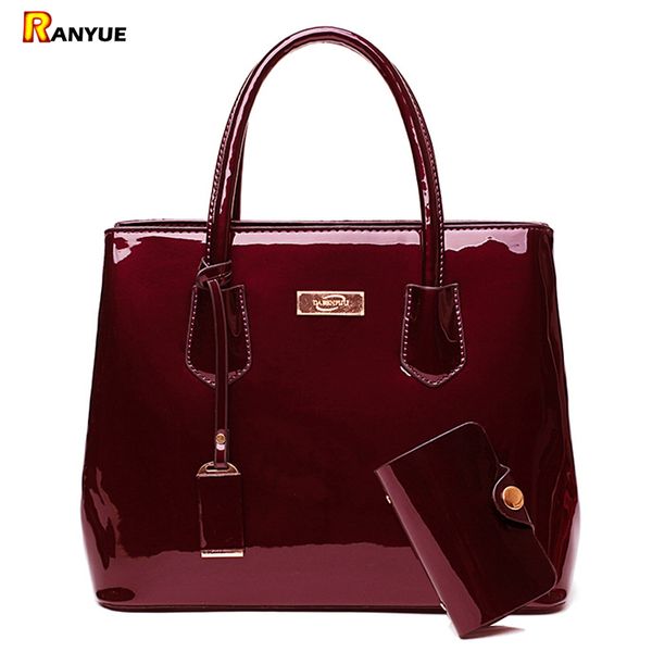 

luxury patent leather bags women handbags shoulder tote bag female messenger crossboday bags famous brand set sac a main femme y190620