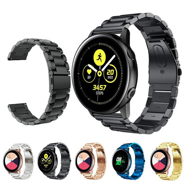 

strap for samsung galaxy watch active 20mm watch bracelet accessrioes band metal stainless steel band for samsung, Black;brown