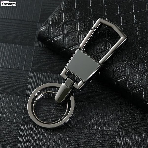 

new men stainless steel lettering metal car key ring business charm accessories women gift jewelry, Slivery;golden