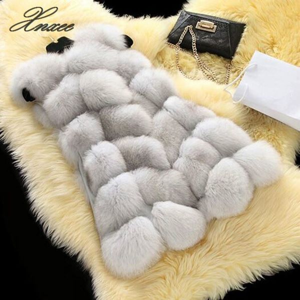 

xnxee women's faux fur coat vest long section stitching coat fur vest women's clothing s-4xl, Black;white