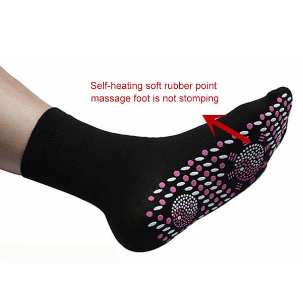 

new 1 pair self heating health socks care breathable magnetic comfortable massage drop shipping, Black