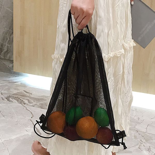 

drastring bags black red portable beam rope transparent fashion backpack rope beach bag transparent bag basketball bags